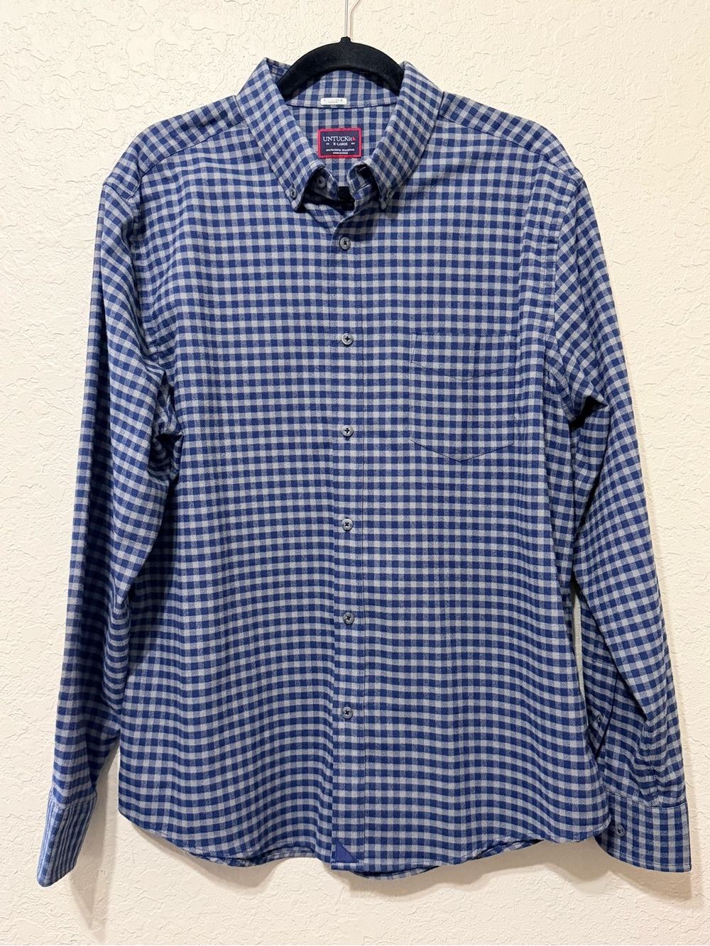 UNTUCKit Blue and White Gingham Button-Down Shirt
